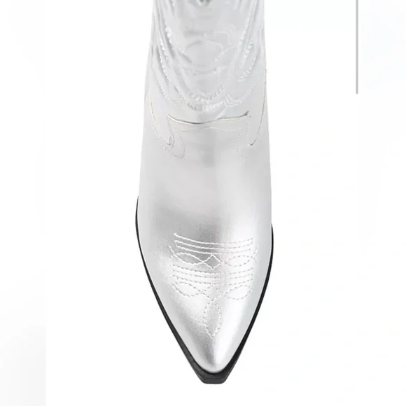 NWT Women's Chantry Mid Shaft Western Boots silver size 10 - Picture 4 of 6